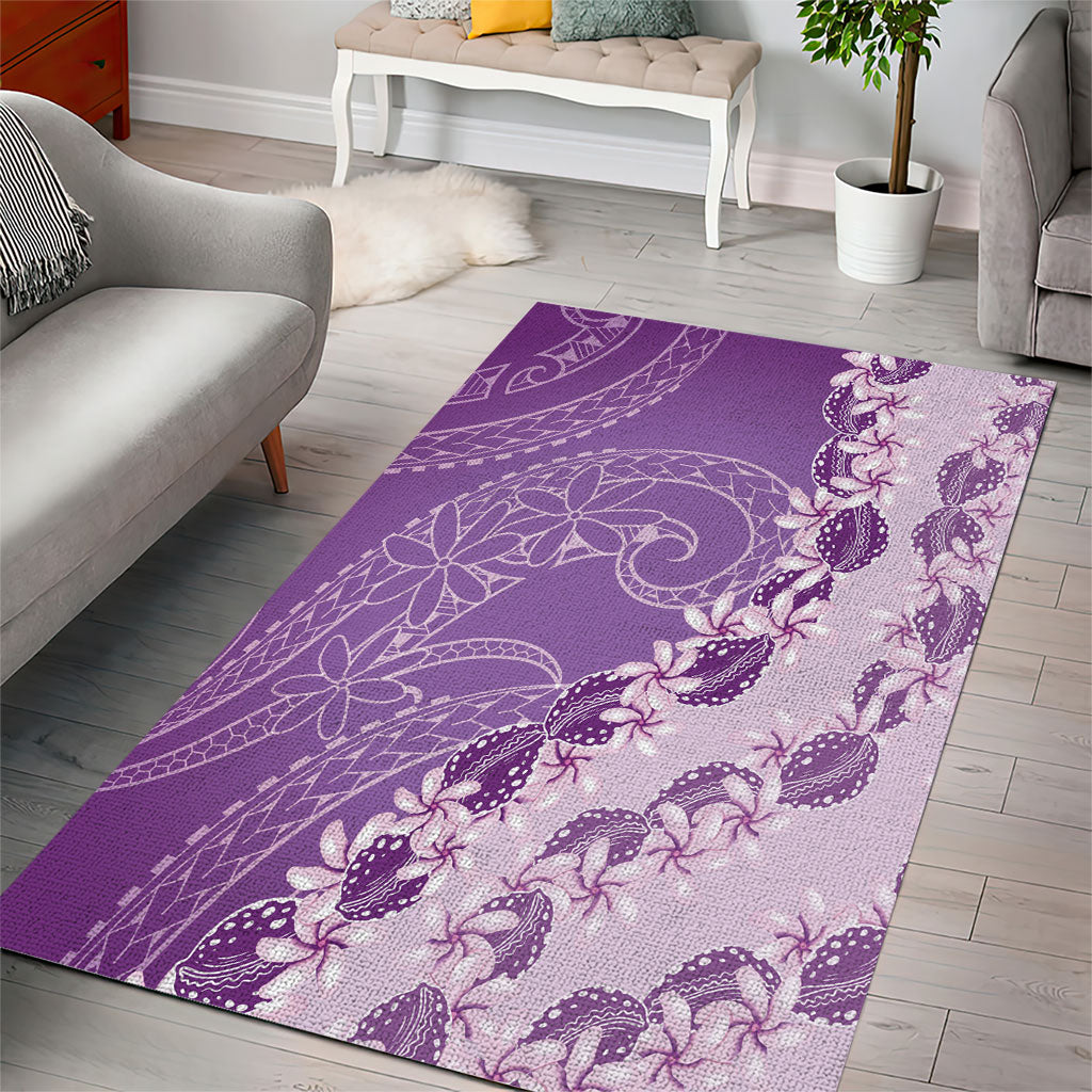 Heiva i Tahiti Area Rug Tahitian Tiare Maori Cowrie Lei Purple LT14 - Polynesian Pride