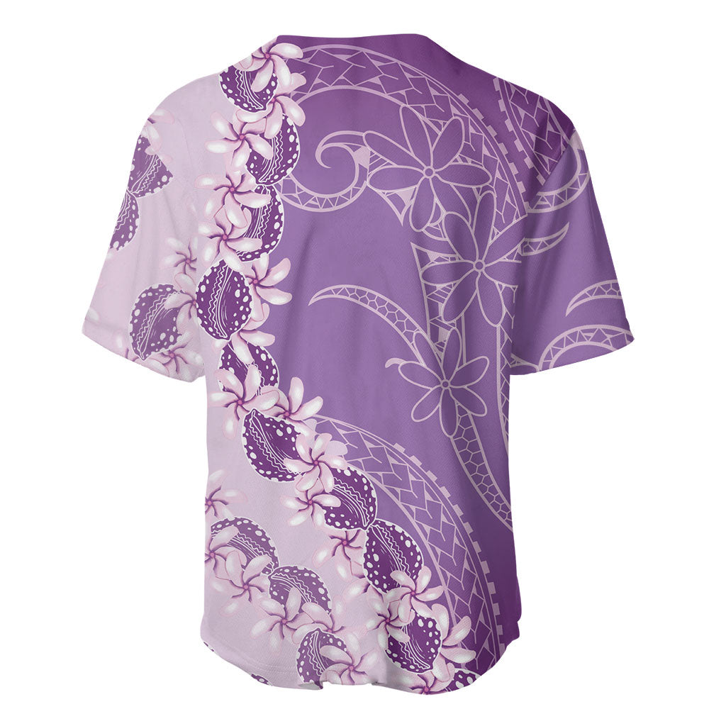 Heiva i Tahiti Baseball Jersey Tahitian Tiare Maori Cowrie Lei Purple LT14 - Polynesian Pride