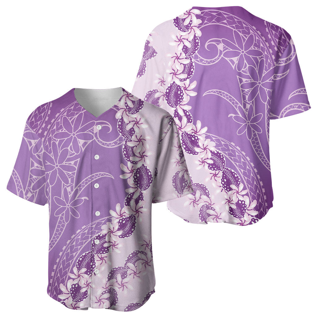 Heiva i Tahiti Baseball Jersey Tahitian Tiare Maori Cowrie Lei Purple LT14 - Polynesian Pride