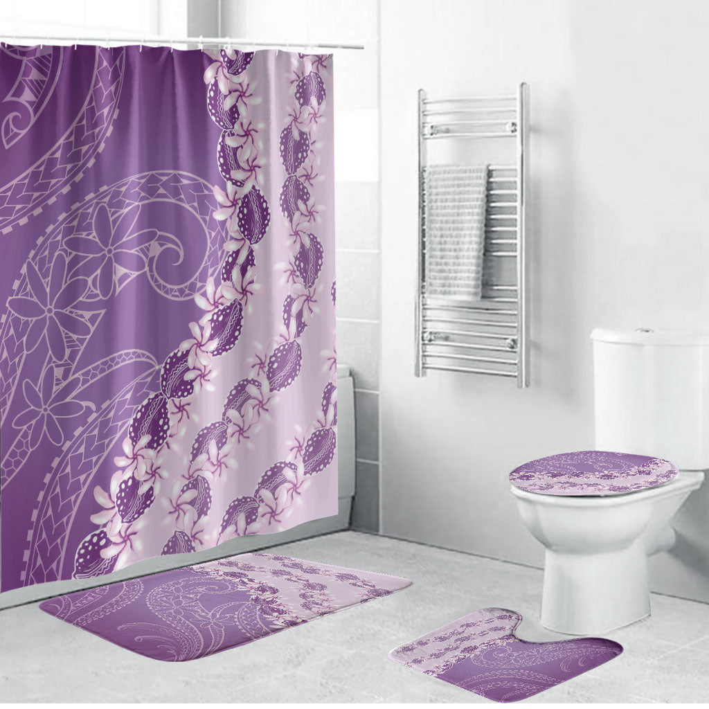 Heiva i Tahiti Bathroom Set Tahitian Tiare Maori Cowrie Lei Purple LT14 Bathroom Set (4 pcs) Purple - Polynesian Pride