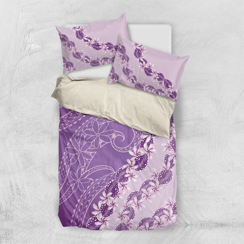 Heiva i Tahiti Bedding Set Tahitian Tiare Maori Cowrie Lei Purple