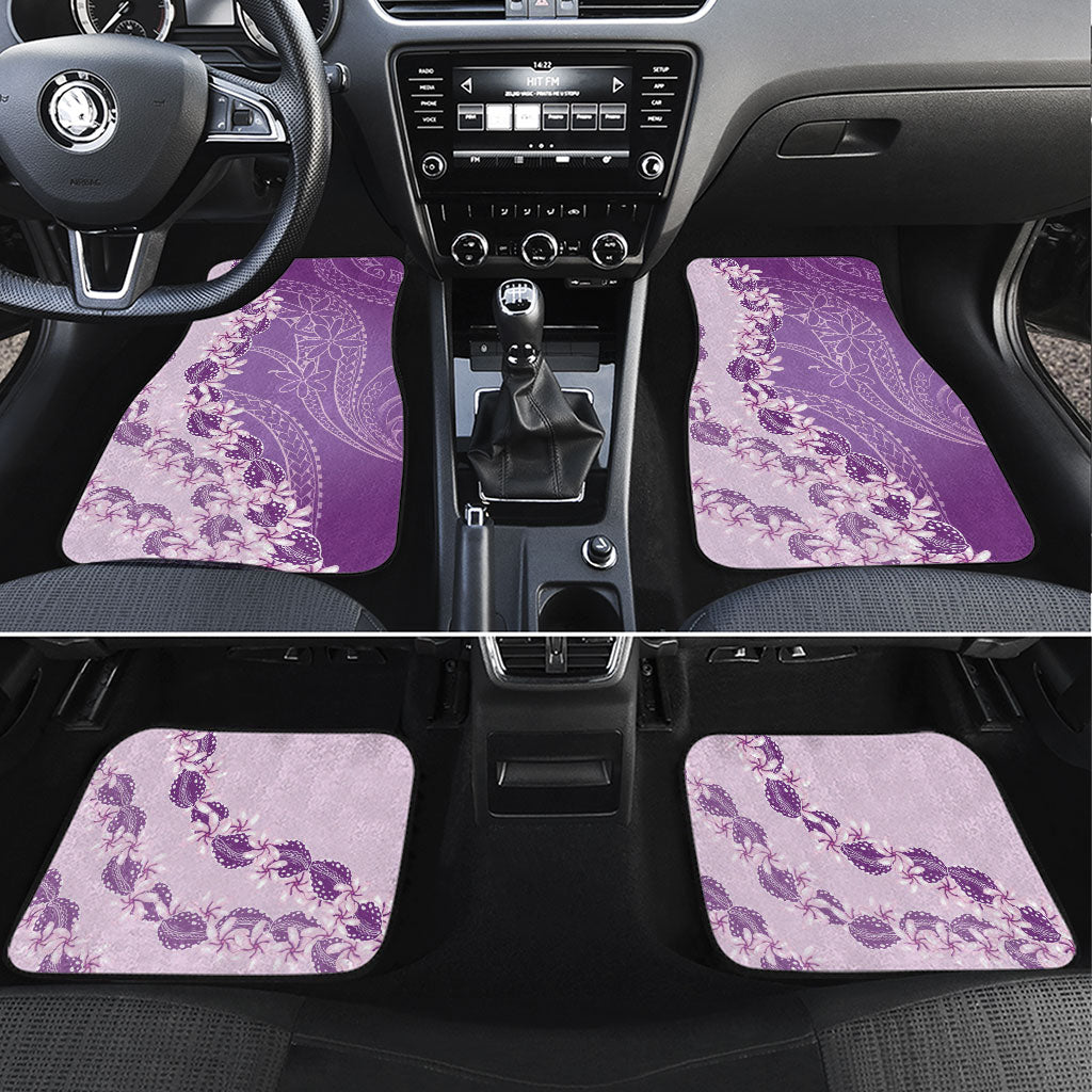 Heiva i Tahiti Car Mats Tahitian Tiare Maori Cowrie Lei Purple LT14 Set 4pcs Purple - Polynesian Pride