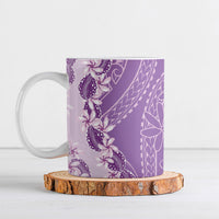 Heiva i Tahiti Ceramic Mug Tahitian Tiare Maori Cowrie Lei Purple
