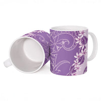 Heiva i Tahiti Ceramic Mug Tahitian Tiare Maori Cowrie Lei Purple
