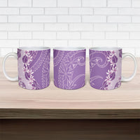 Heiva i Tahiti Ceramic Mug Tahitian Tiare Maori Cowrie Lei Purple