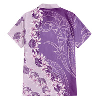 Heiva i Tahiti Family Matching Puletasi and Hawaiian Shirt Tahitian Tiare Maori Cowrie Lei Purple LT14 - Polynesian Pride