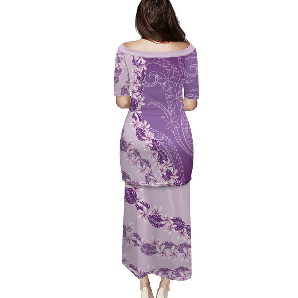 Heiva i Tahiti Family Matching Puletasi and Hawaiian Shirt Tahitian Tiare Maori Cowrie Lei Purple LT14 - Polynesian Pride