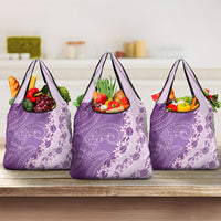 Heiva i Tahiti Grocery Bag Tahitian Tiare Maori Cowrie Lei Purple LT14 3-pack One Size Purple - Polynesian Pride