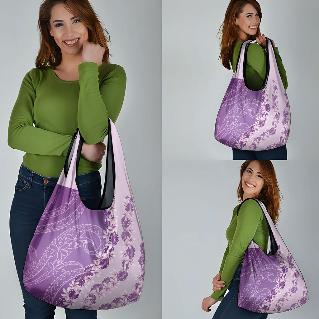 Heiva i Tahiti Grocery Bag Tahitian Tiare Maori Cowrie Lei Purple LT14 - Polynesian Pride