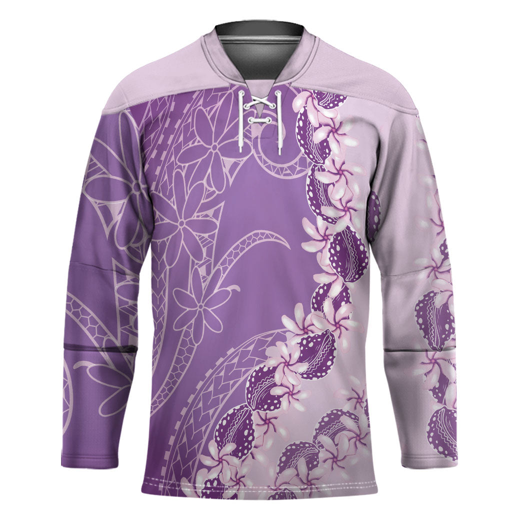 Heiva i Tahiti Hockey Jersey Tahitian Tiare Maori Cowrie Lei Purple LT14 Unisex Purple - Polynesian Pride