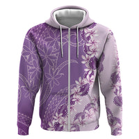 Heiva i Tahiti Hoodie Tahitian Tiare Maori Cowrie Lei Purple LT14 Zip Hoodie Purple - Polynesian Pride
