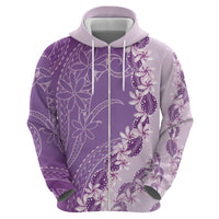 Heiva i Tahiti Hoodie Tahitian Tiare Maori Cowrie Lei Purple LT14 - Polynesian Pride