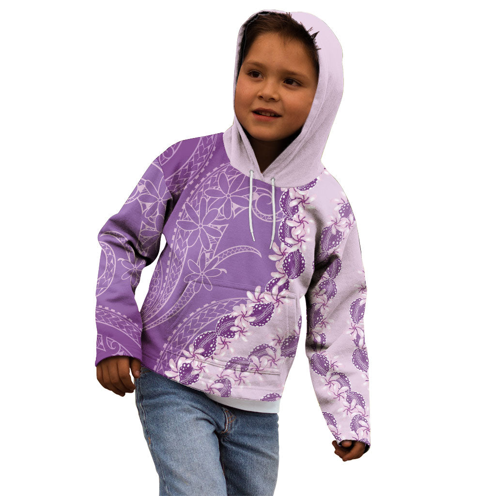Heiva i Tahiti Kid Hoodie Tahitian Tiare Maori Cowrie Lei Purple LT14 - Polynesian Pride