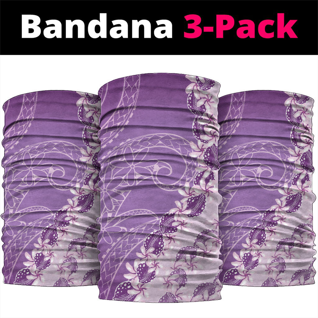Heiva i Tahiti Neck Gaiter Tahitian Tiare Maori Cowrie Lei Purple