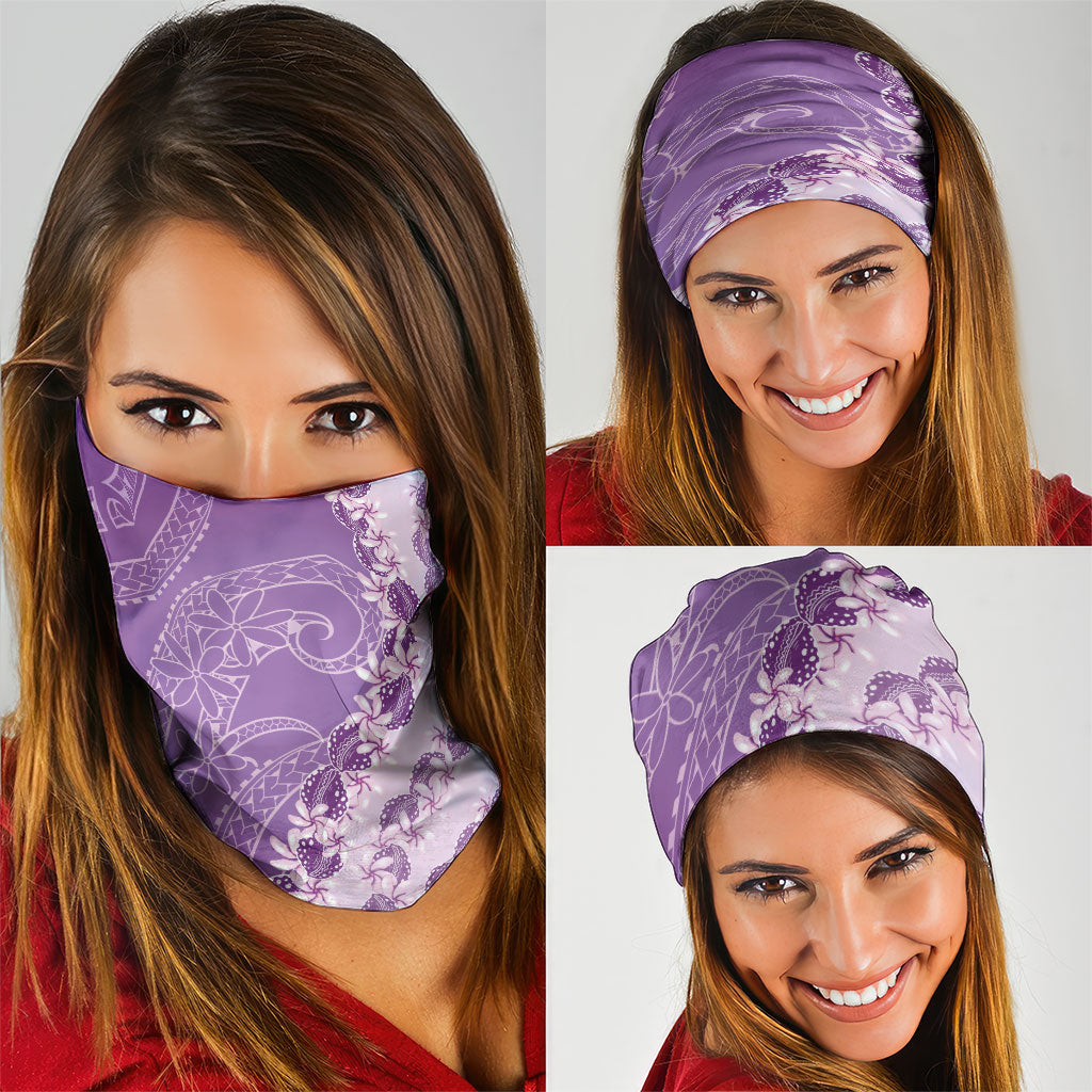Heiva i Tahiti Neck Gaiter Tahitian Tiare Maori Cowrie Lei Purple LT14 - Polynesian Pride