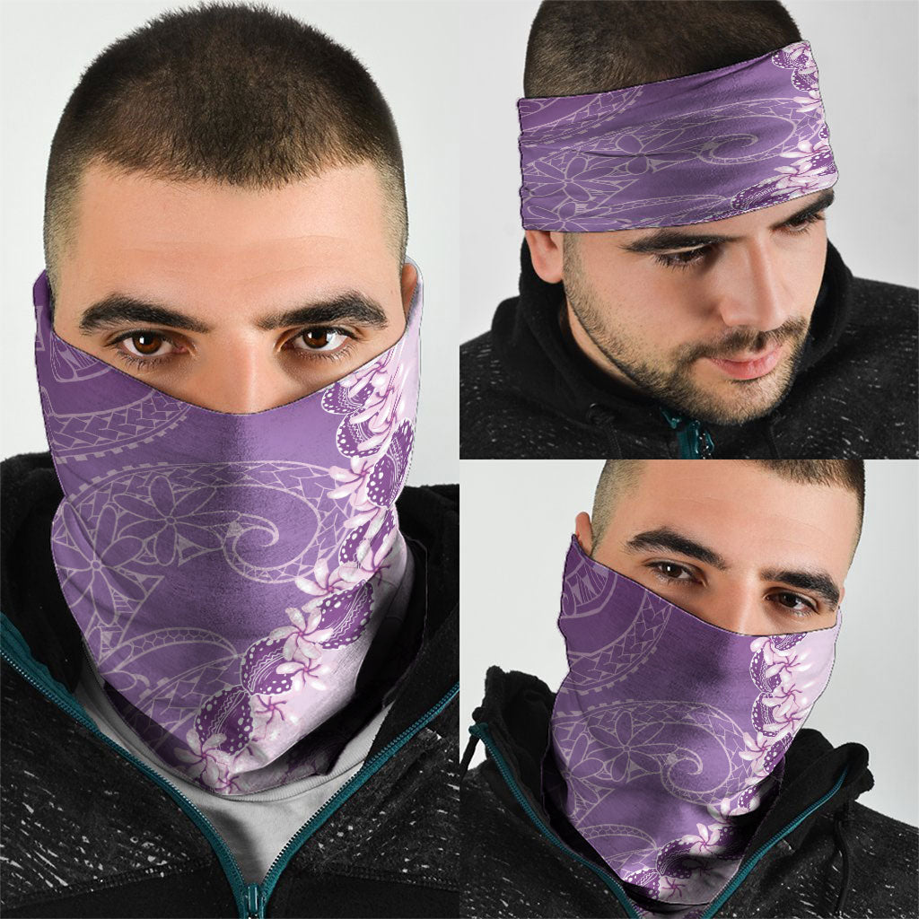 Heiva i Tahiti Neck Gaiter Tahitian Tiare Maori Cowrie Lei Purple LT14 - Polynesian Pride