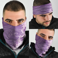 Heiva i Tahiti Neck Gaiter Tahitian Tiare Maori Cowrie Lei Purple LT14 - Polynesian Pride