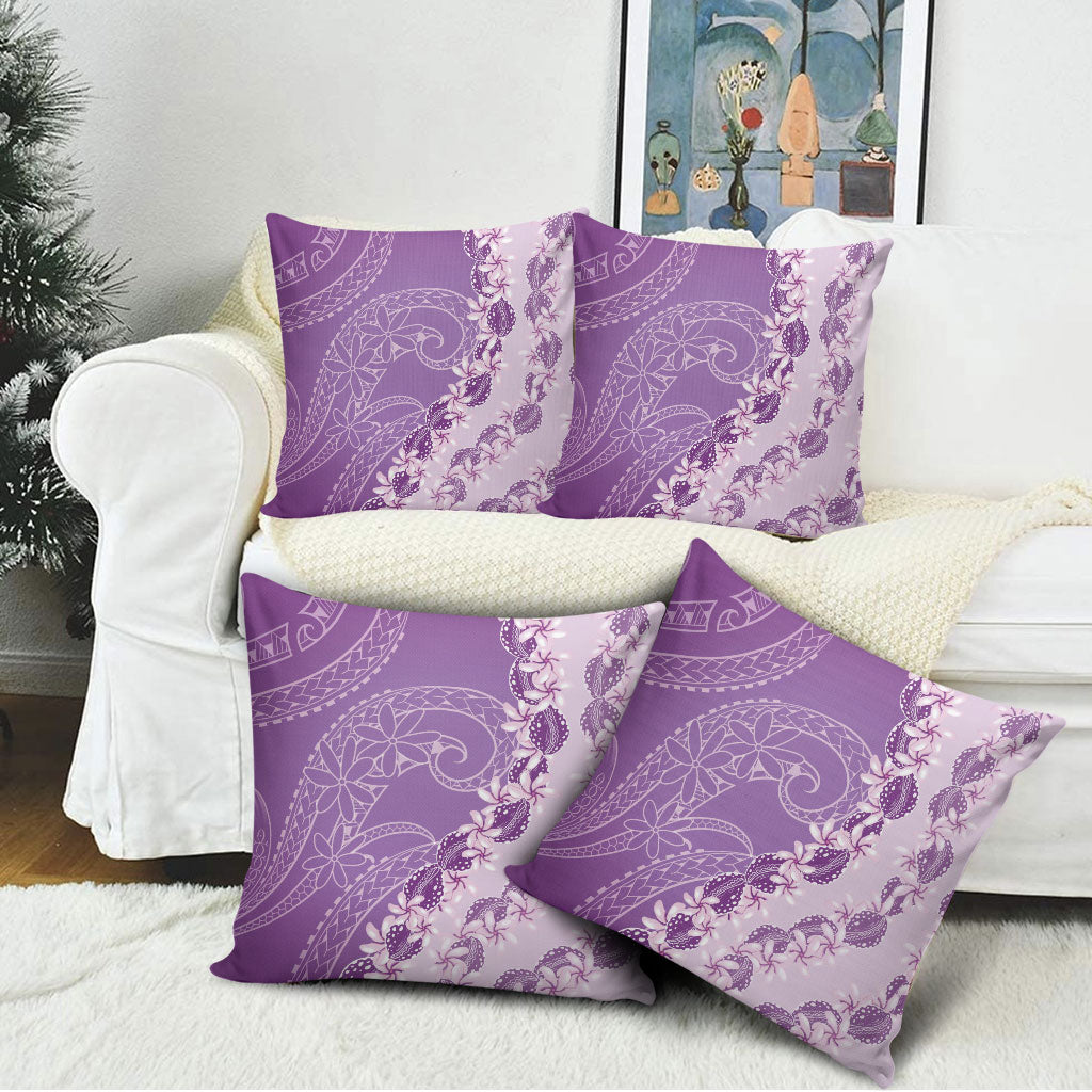 Heiva i Tahiti Pillow Cover Tahitian Tiare Maori Cowrie Lei Purple LT14 - Polynesian Pride