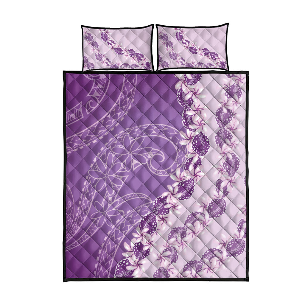 Heiva i Tahiti Quilt Bed Set Tahitian Tiare Maori Cowrie Lei Purple LT14 - Polynesian Pride