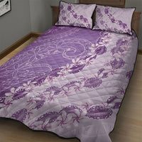 Heiva i Tahiti Quilt Bed Set Tahitian Tiare Maori Cowrie Lei Purple LT14 - Polynesian Pride