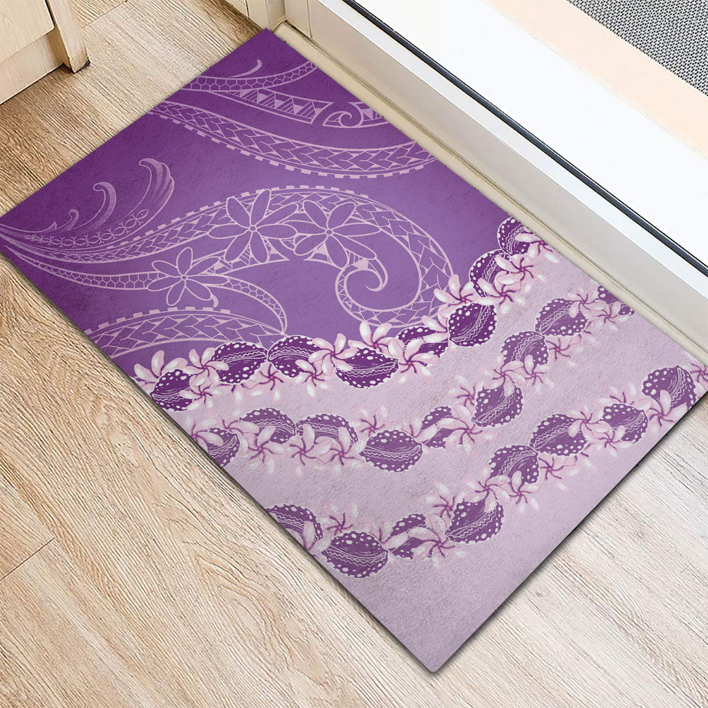 Heiva i Tahiti Rubber Doormat Tahitian Tiare Maori Cowrie Lei Purple LT14 - Polynesian Pride