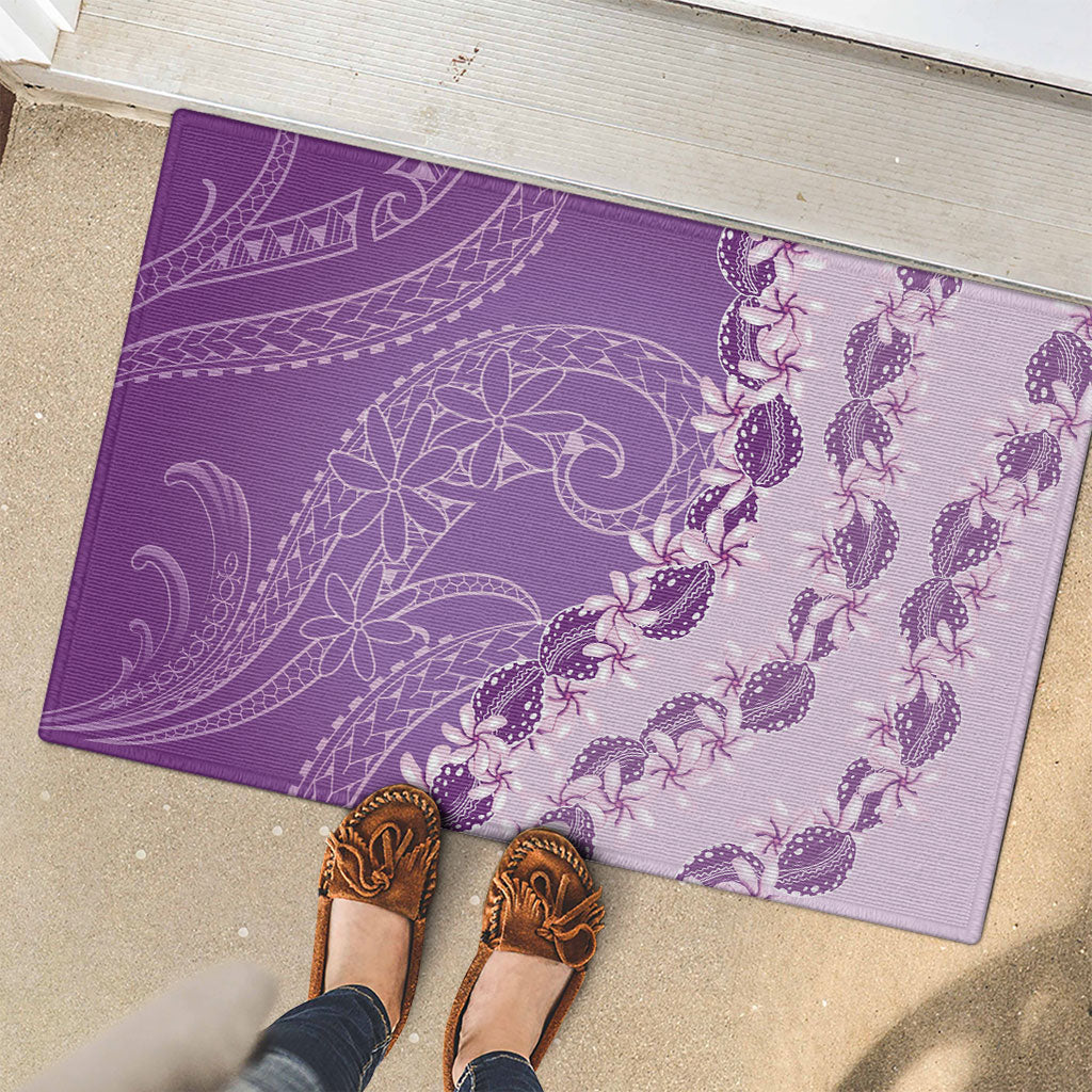Heiva i Tahiti Rubber Doormat Tahitian Tiare Maori Cowrie Lei Purple LT14 - Polynesian Pride