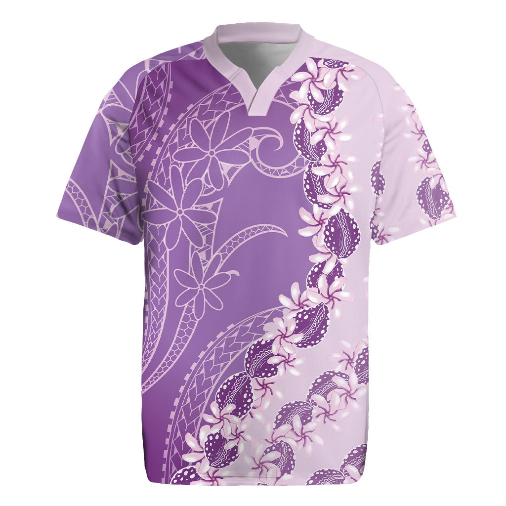 Heiva i Tahiti Rugby Jersey Tahitian Tiare Maori Cowrie Lei Purple LT14 Purple - Polynesian Pride