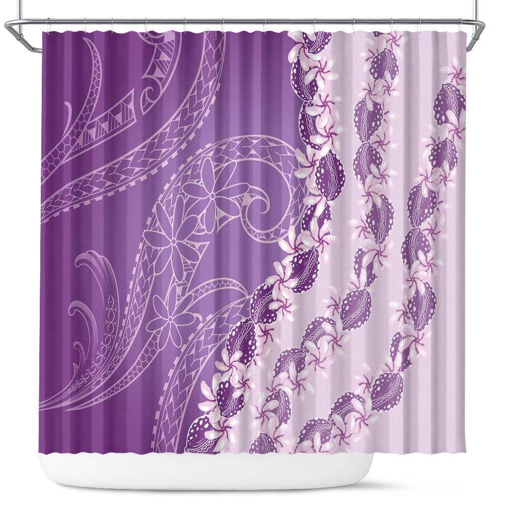 Heiva i Tahiti Shower Curtain Tahitian Tiare Maori Cowrie Lei Purple LT14 Purple - Polynesian Pride