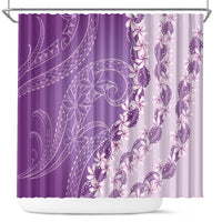 Heiva i Tahiti Shower Curtain Tahitian Tiare Maori Cowrie Lei Purple LT14 Purple - Polynesian Pride