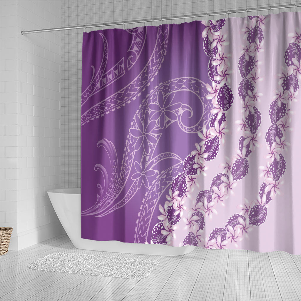 Heiva i Tahiti Shower Curtain Tahitian Tiare Maori Cowrie Lei Purple LT14 - Polynesian Pride