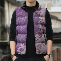 Heiva i Tahiti Sleeveless Puffer Jacket Tahitian Tiare Maori Cowrie Lei Purple LT14 - Polynesian Pride