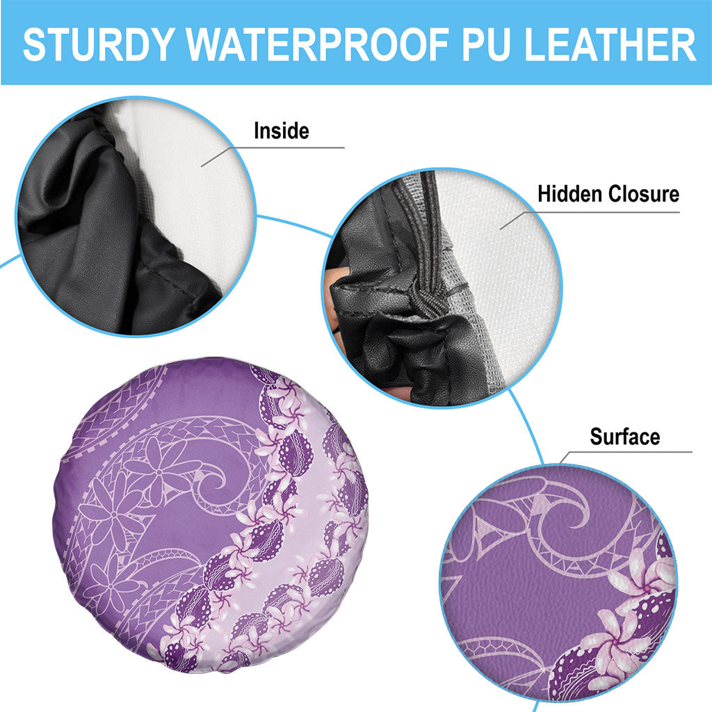 Heiva i Tahiti Spare Tire Cover Tahitian Tiare Maori Cowrie Lei Purple LT14 - Polynesian Pride