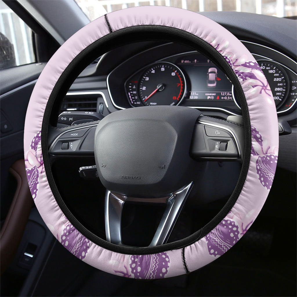 Heiva i Tahiti Steering Wheel Cover Tahitian Tiare Maori Cowrie Lei Purple LT14 - Polynesian Pride