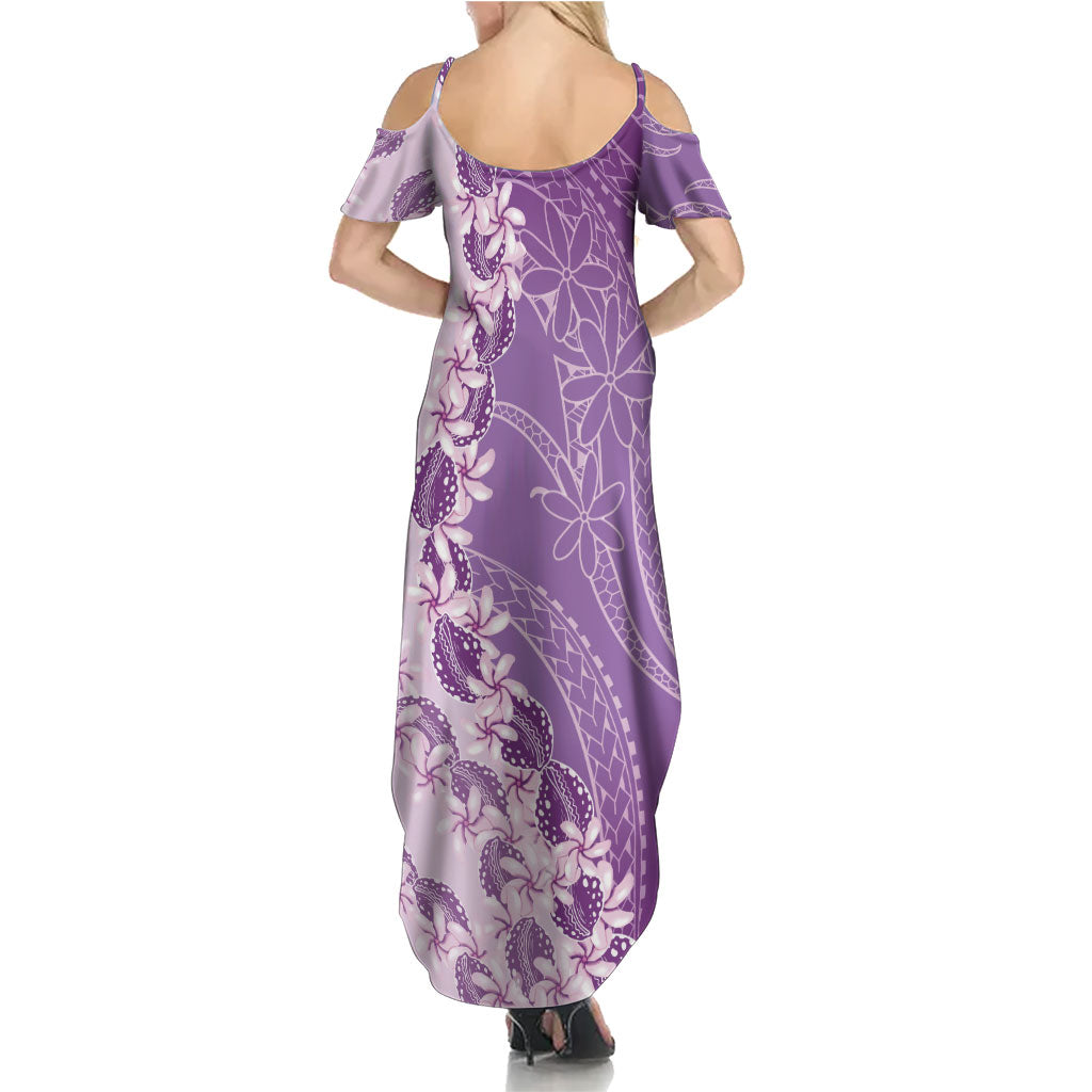 Heiva i Tahiti Summer Maxi Dress Tahitian Tiare Maori Cowrie Lei Purple LT14 - Polynesian Pride