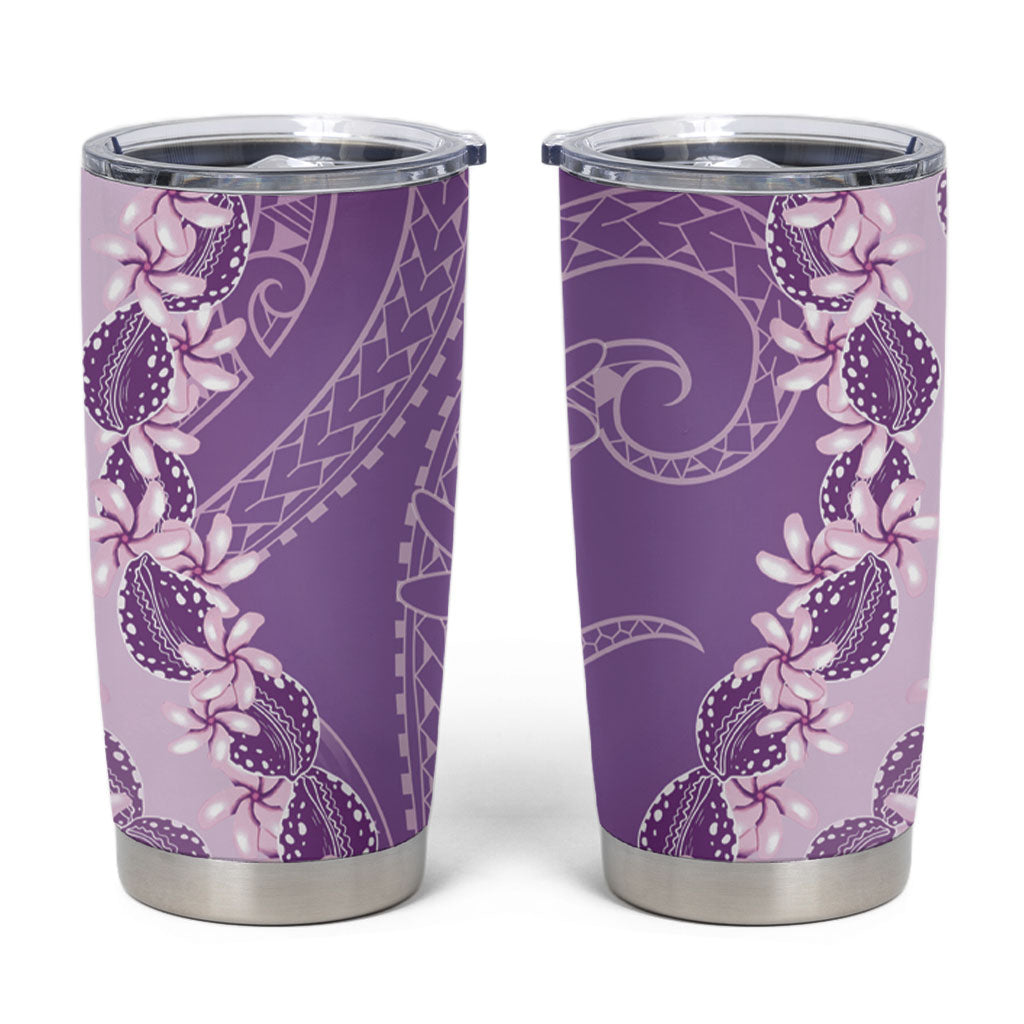 Heiva i Tahiti Tumbler Cup Tahitian Tiare Maori Cowrie Lei Purple LT14 Purple - Polynesian Pride