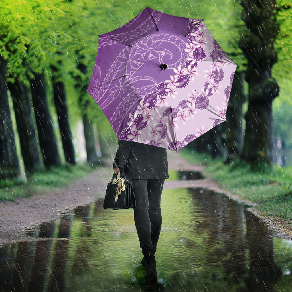 Heiva i Tahiti Umbrella Tahitian Tiare Maori Cowrie Lei Purple LT14 - Polynesian Pride