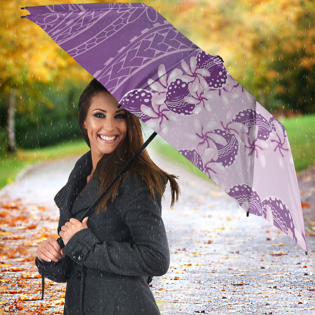 Heiva i Tahiti Umbrella Tahitian Tiare Maori Cowrie Lei Purple LT14 - Polynesian Pride