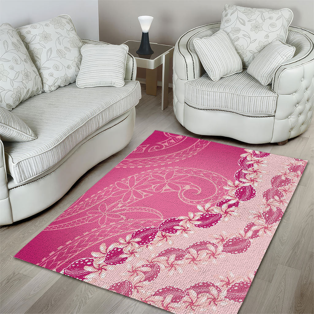 Heiva i Tahiti Area Rug Tahitian Tiare Maori Cowrie Lei Pink LT14 - Polynesian Pride