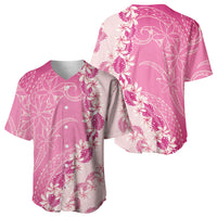 Heiva i Tahiti Baseball Jersey Tahitian Tiare Maori Cowrie Lei Pink LT14 - Polynesian Pride