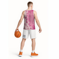 Heiva i Tahiti Basketball Jersey Tahitian Tiare Maori Cowrie Lei Pink LT14 - Polynesian Pride