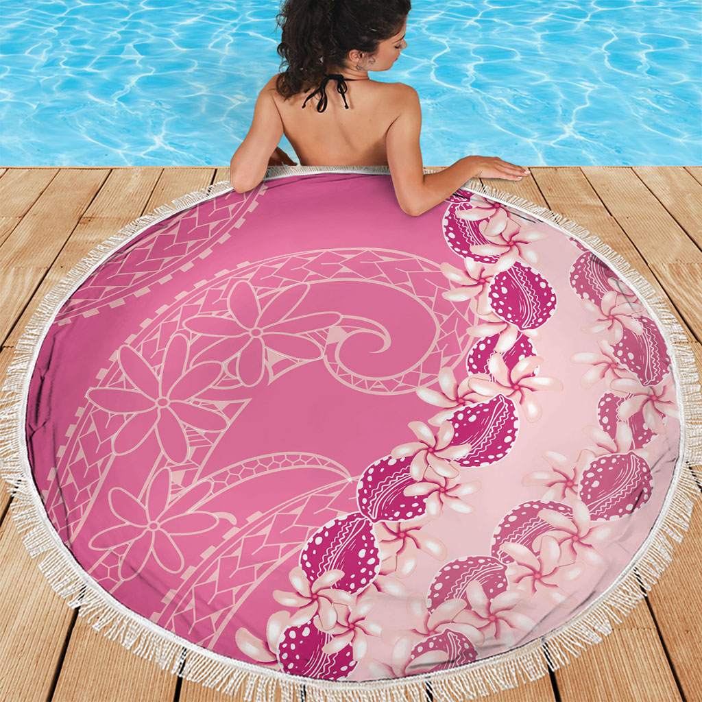 Heiva i Tahiti Beach Blanket Tahitian Tiare Maori Cowrie Lei Pink