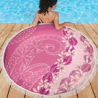 Heiva i Tahiti Beach Blanket Tahitian Tiare Maori Cowrie Lei Pink