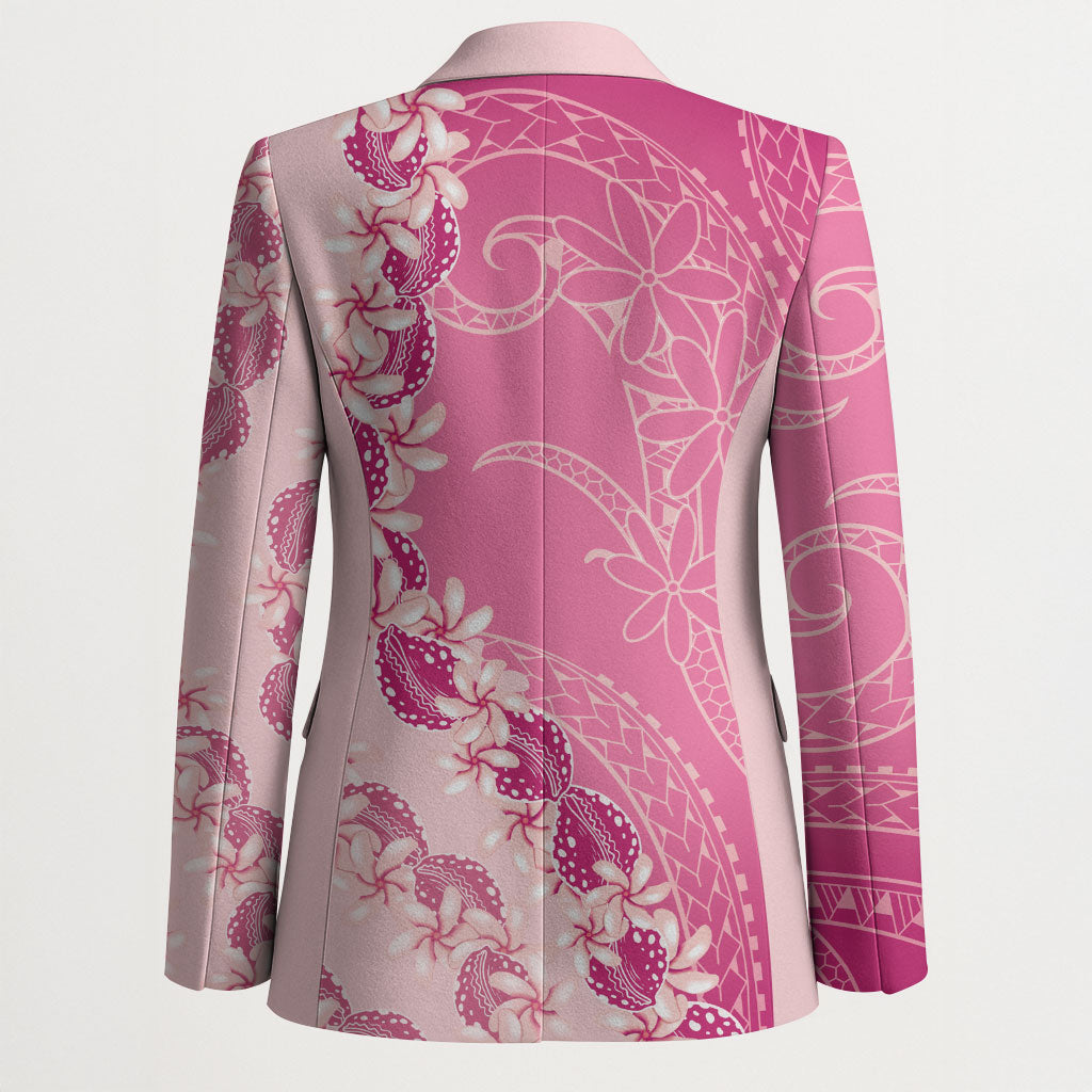 Heiva i Tahiti Blazer Tahitian Tiare Maori Cowrie Lei Pink