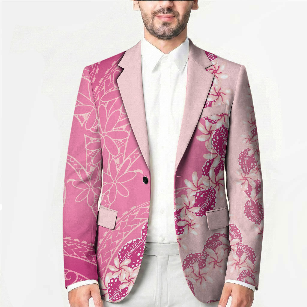 Heiva i Tahiti Blazer Tahitian Tiare Maori Cowrie Lei Pink