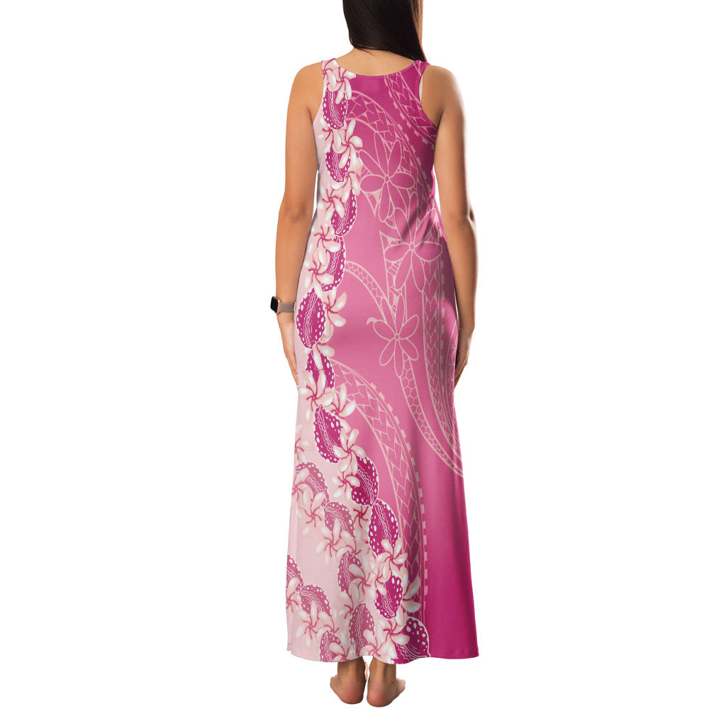 Heiva i Tahiti Family Matching Tank Maxi Dress and Hawaiian Shirt Tahitian Tiare Maori Cowrie Lei Pink LT14 - Polynesian Pride