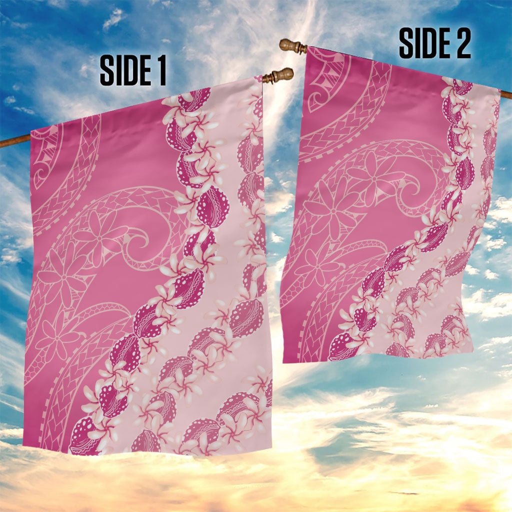 Heiva i Tahiti Garden Flag Tahitian Tiare Maori Cowrie Lei Pink LT14 - Polynesian Pride