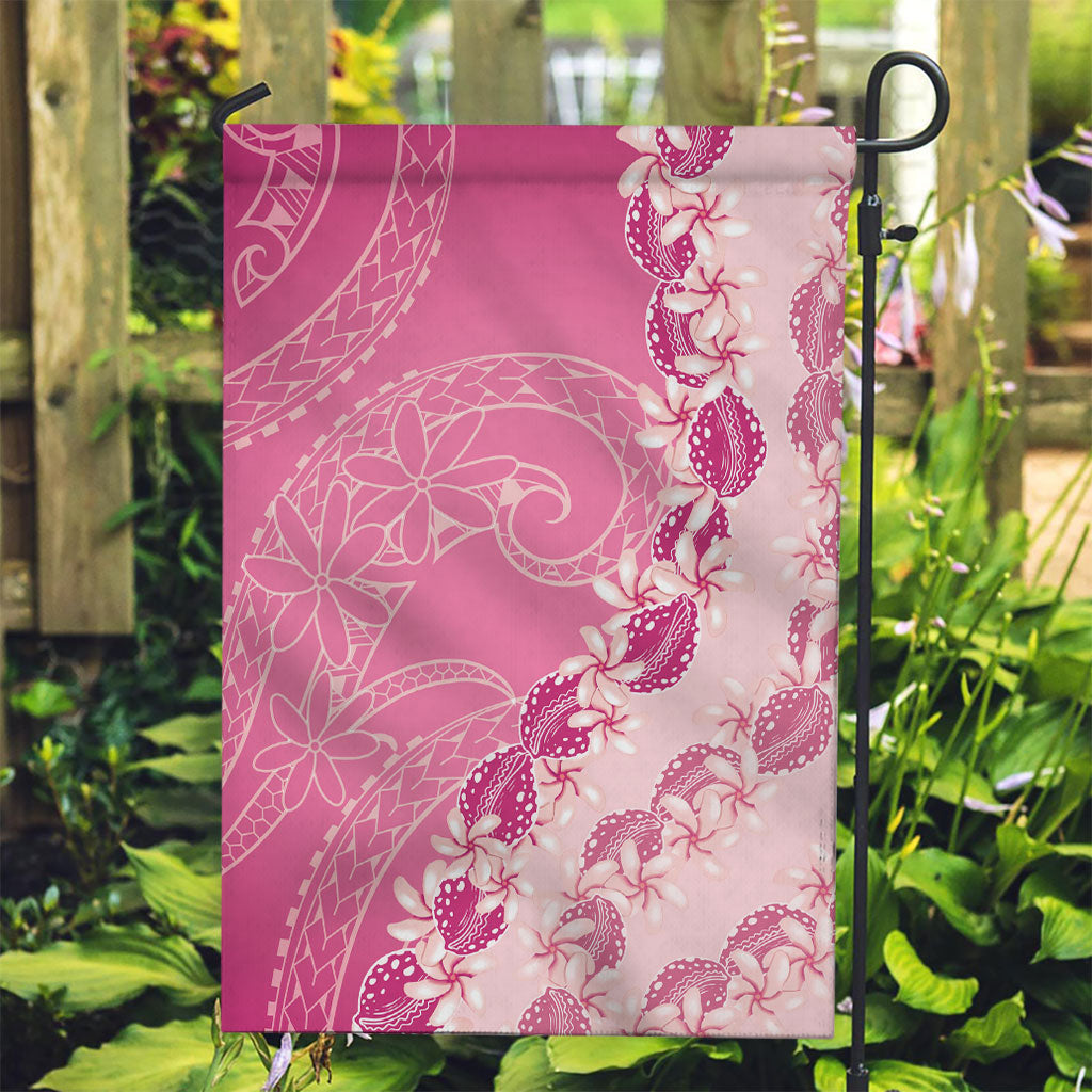 Heiva i Tahiti Garden Flag Tahitian Tiare Maori Cowrie Lei Pink LT14 Garden Flag Pink - Polynesian Pride