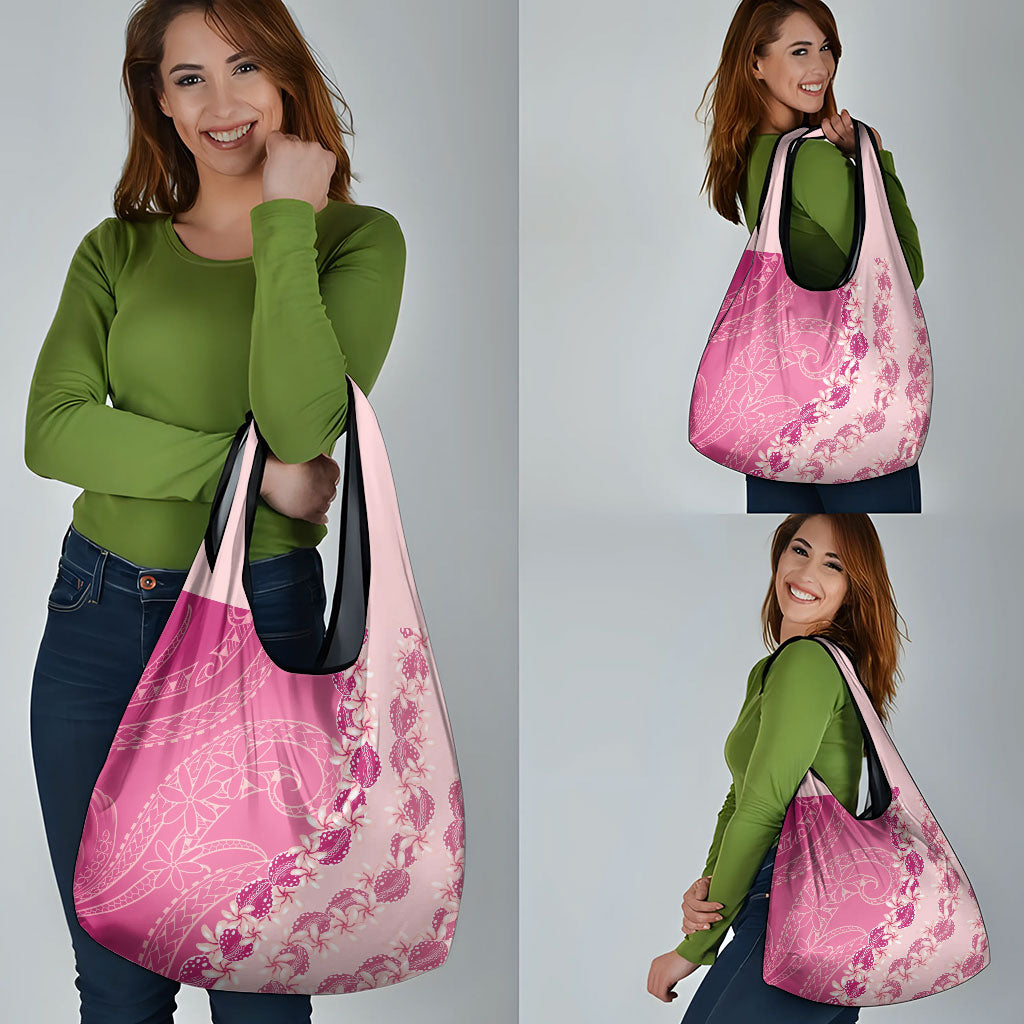 Heiva i Tahiti Grocery Bag Tahitian Tiare Maori Cowrie Lei Pink LT14 - Polynesian Pride