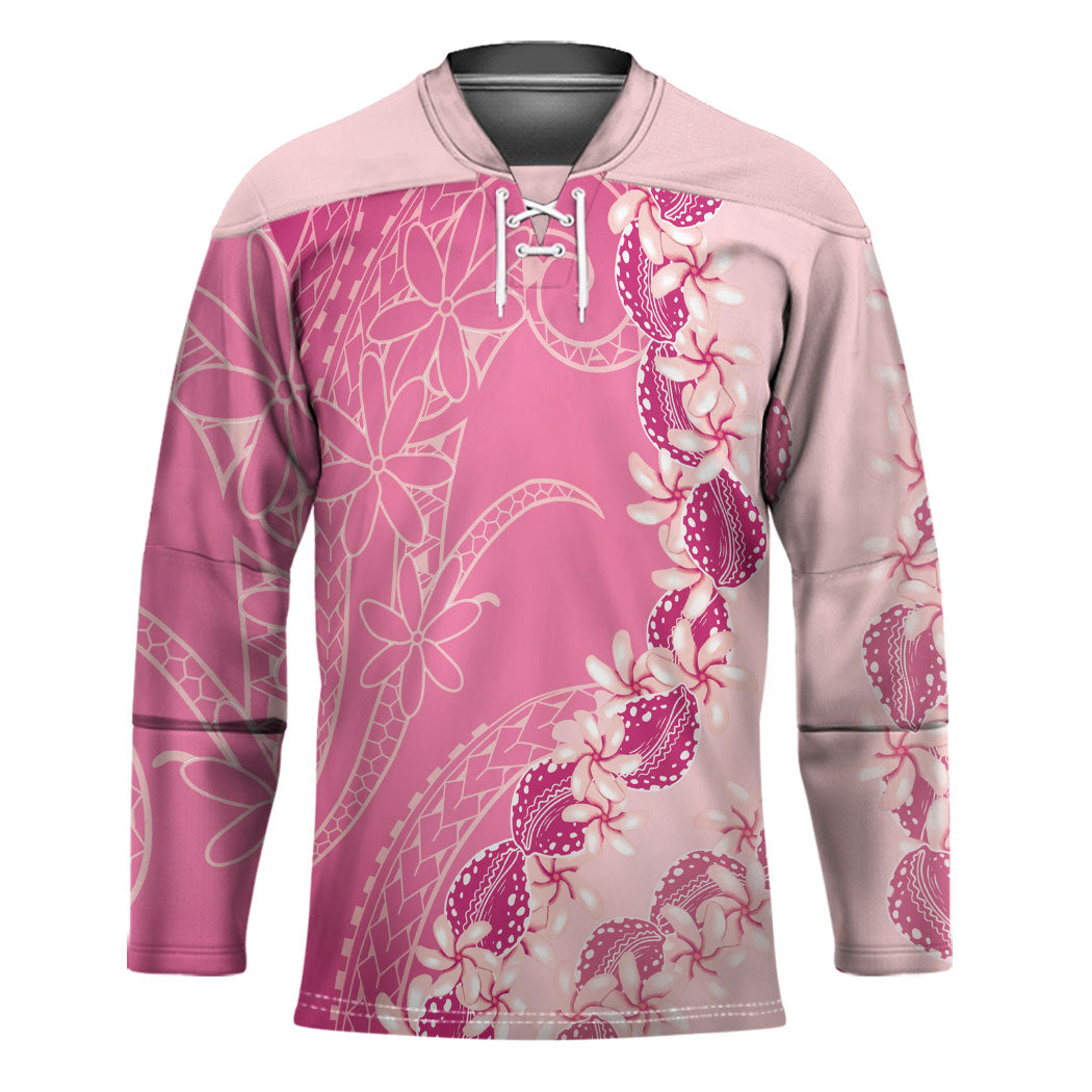 Heiva i Tahiti Hockey Jersey Tahitian Tiare Maori Cowrie Lei Pink LT14 Unisex Pink - Polynesian Pride
