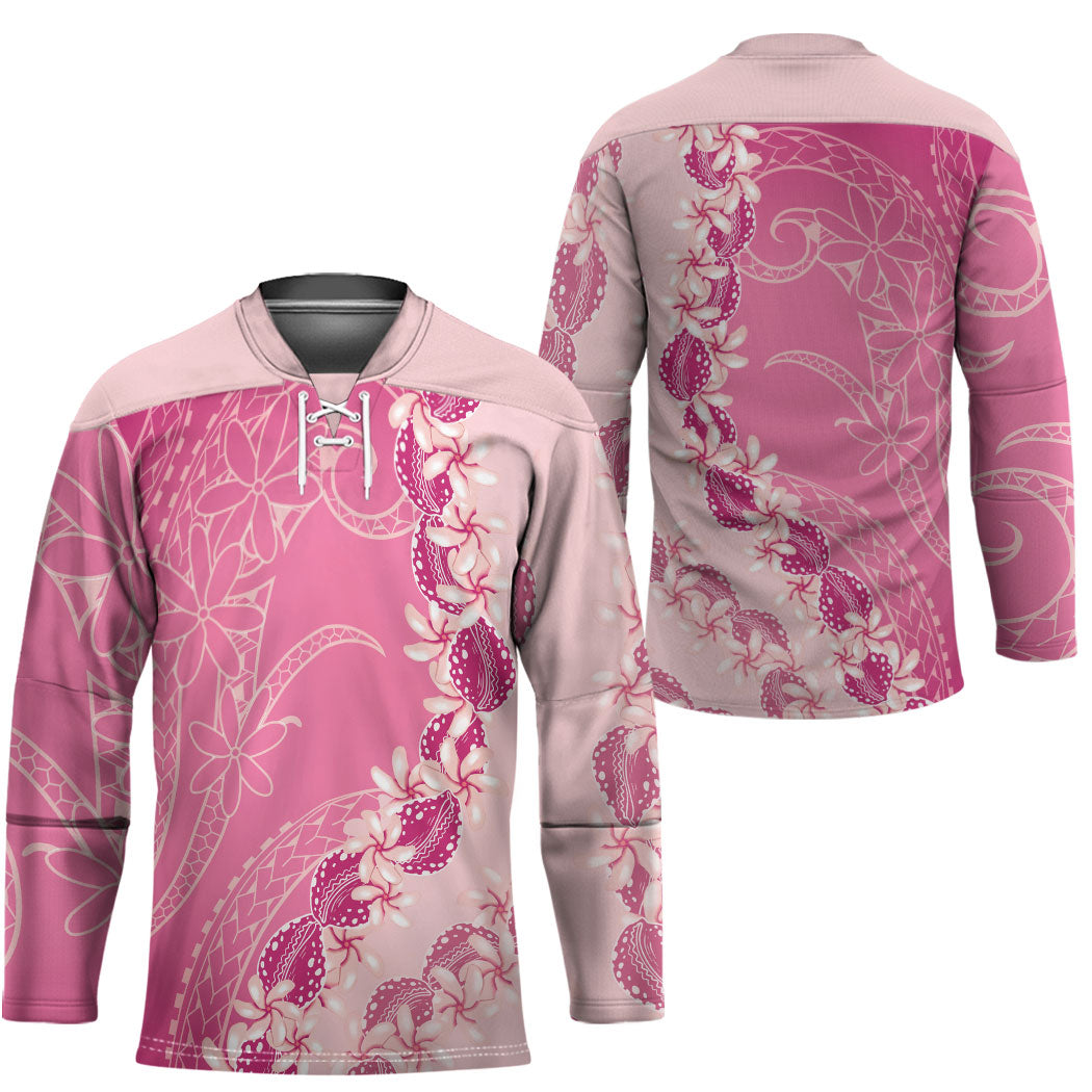 Heiva i Tahiti Hockey Jersey Tahitian Tiare Maori Cowrie Lei Pink LT14 - Polynesian Pride